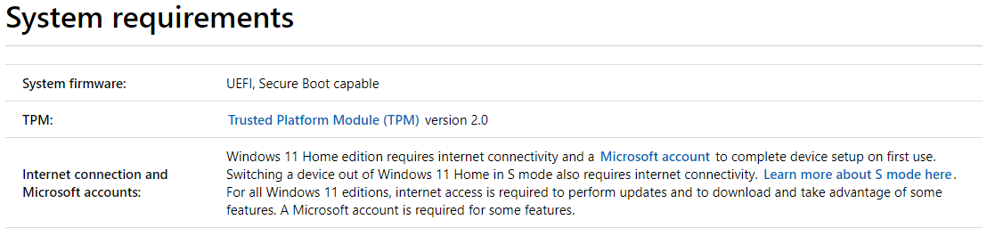 windows 11 tpm requirement